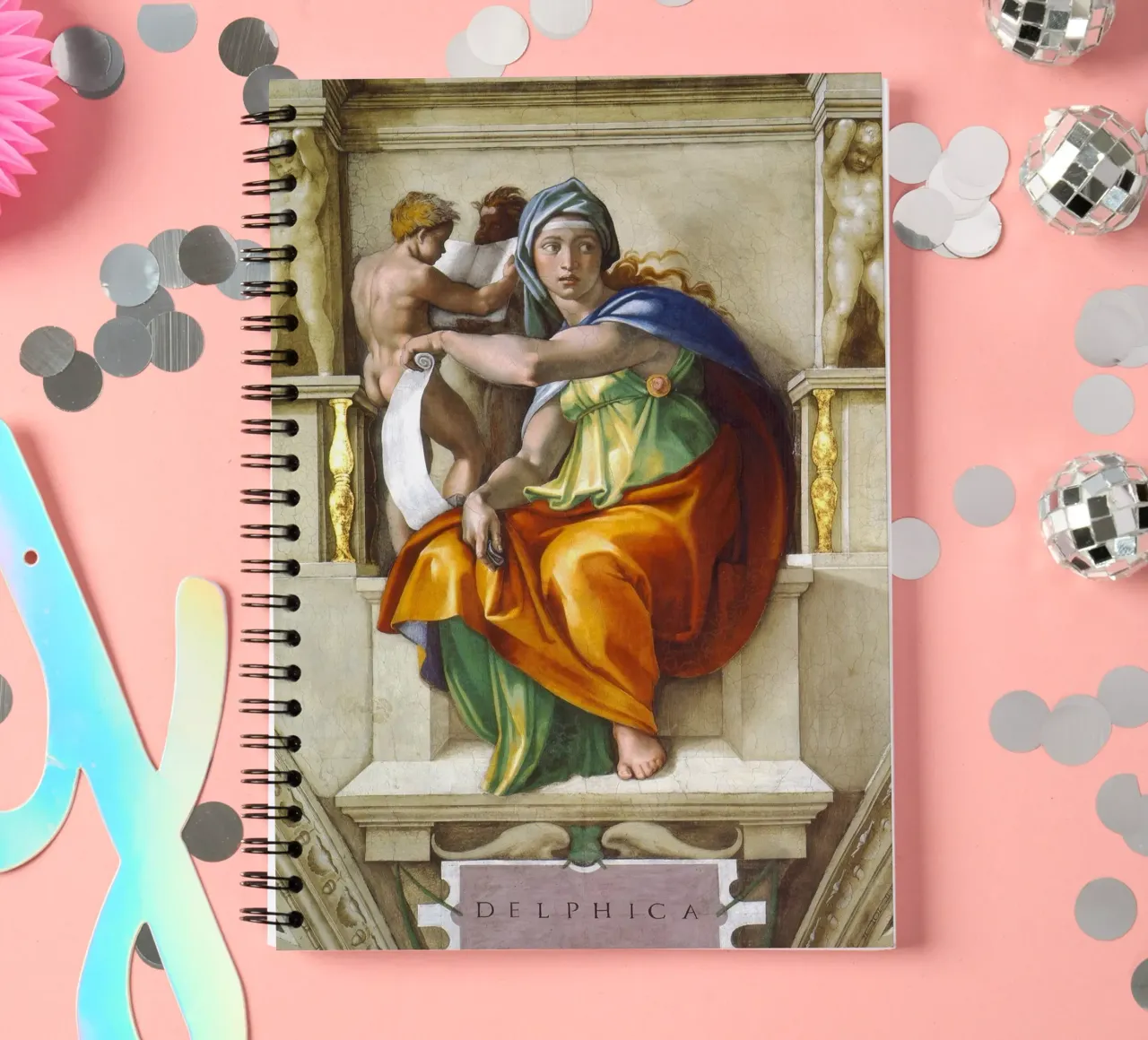 Michelangelo - Delphic Sibyl spiral notebook by Timeless Artworks