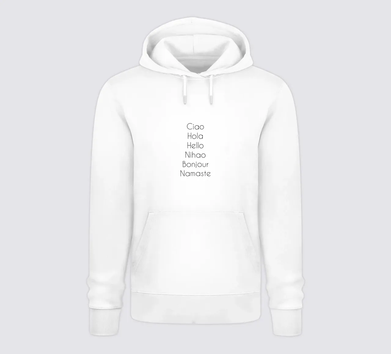Ciao Hola Hello Nihao Bonjour Namaste felpa con cappuccio da Typo Designs