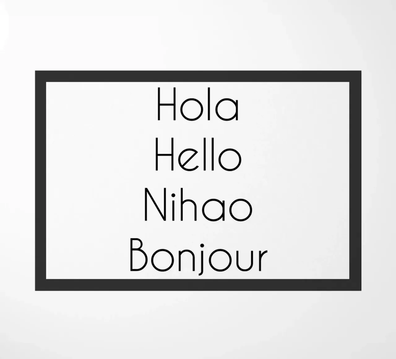 Ciao Hola Hello Nihao Bonjour Namaste zerbino da Typo Designs