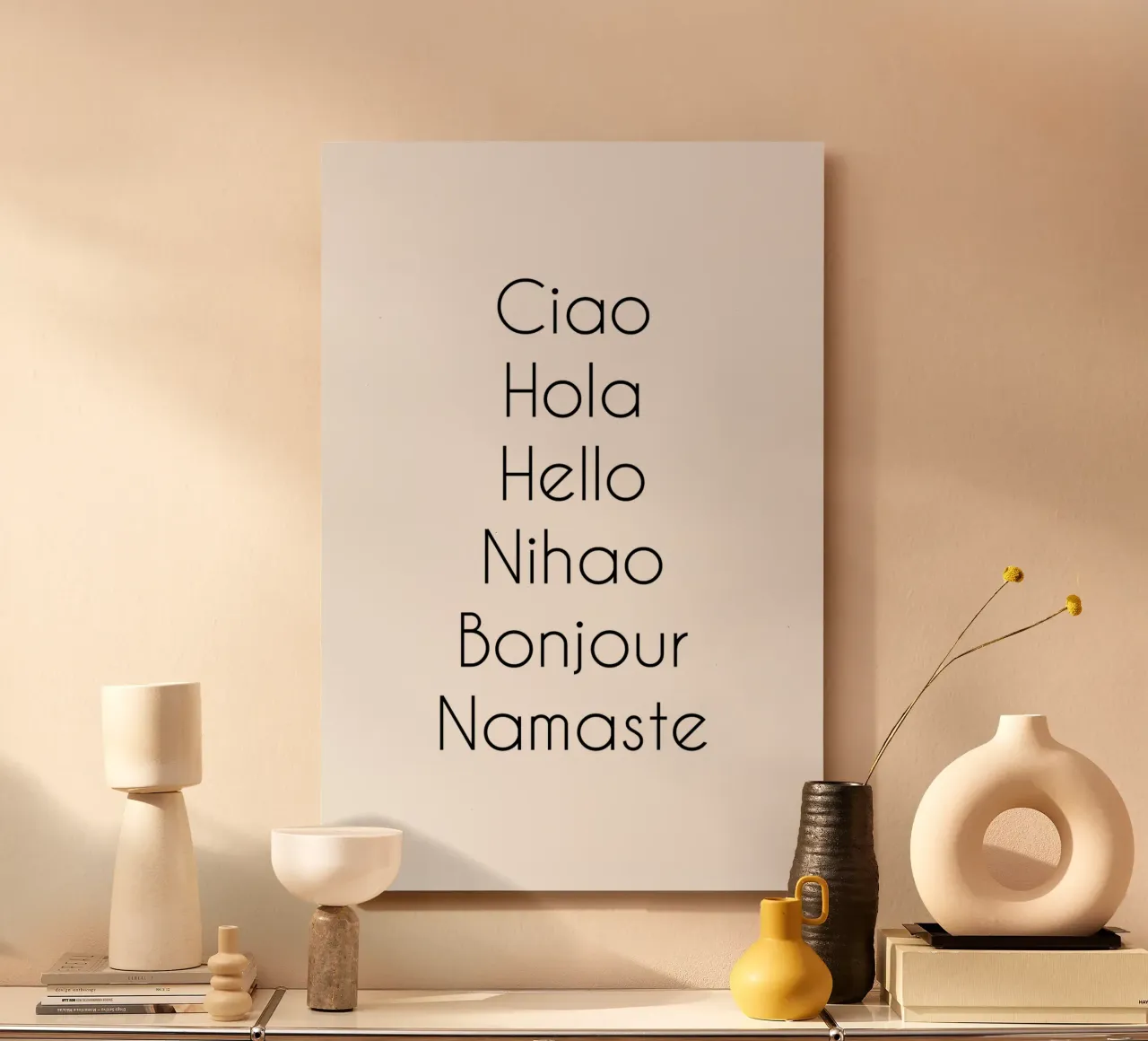 Ciao Hola Hello Nihao Bonjour Namaste Forex-Platte von Typo Designs