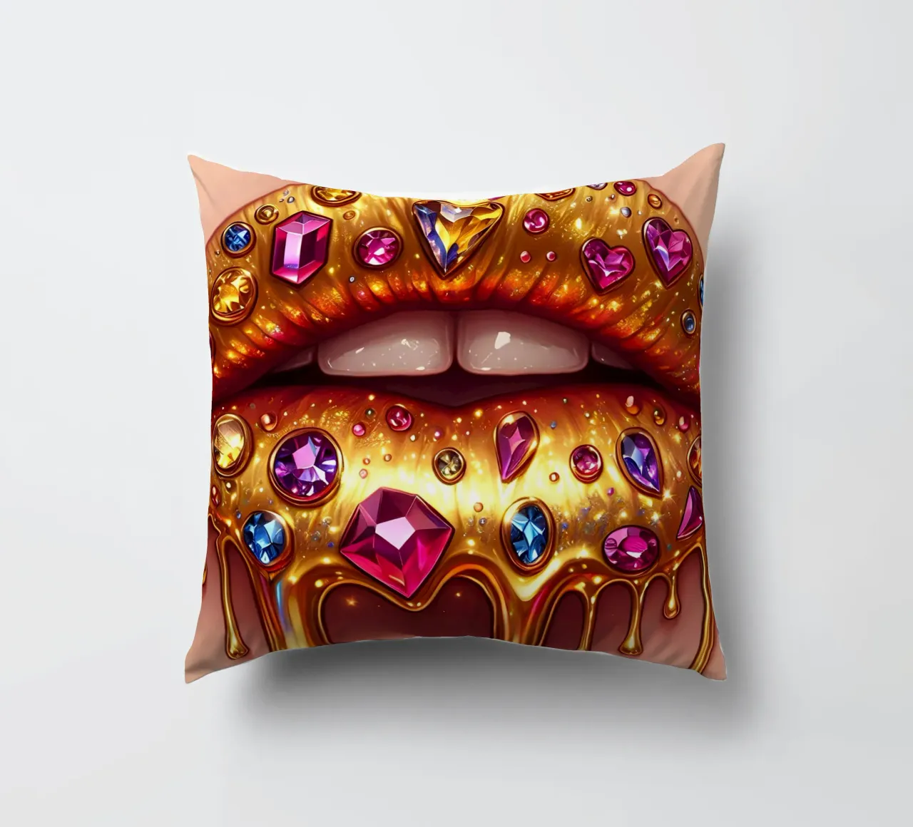 LABBRA GOCCIOLANTI DI GIOIELLI cuscino da ARTOMATIC