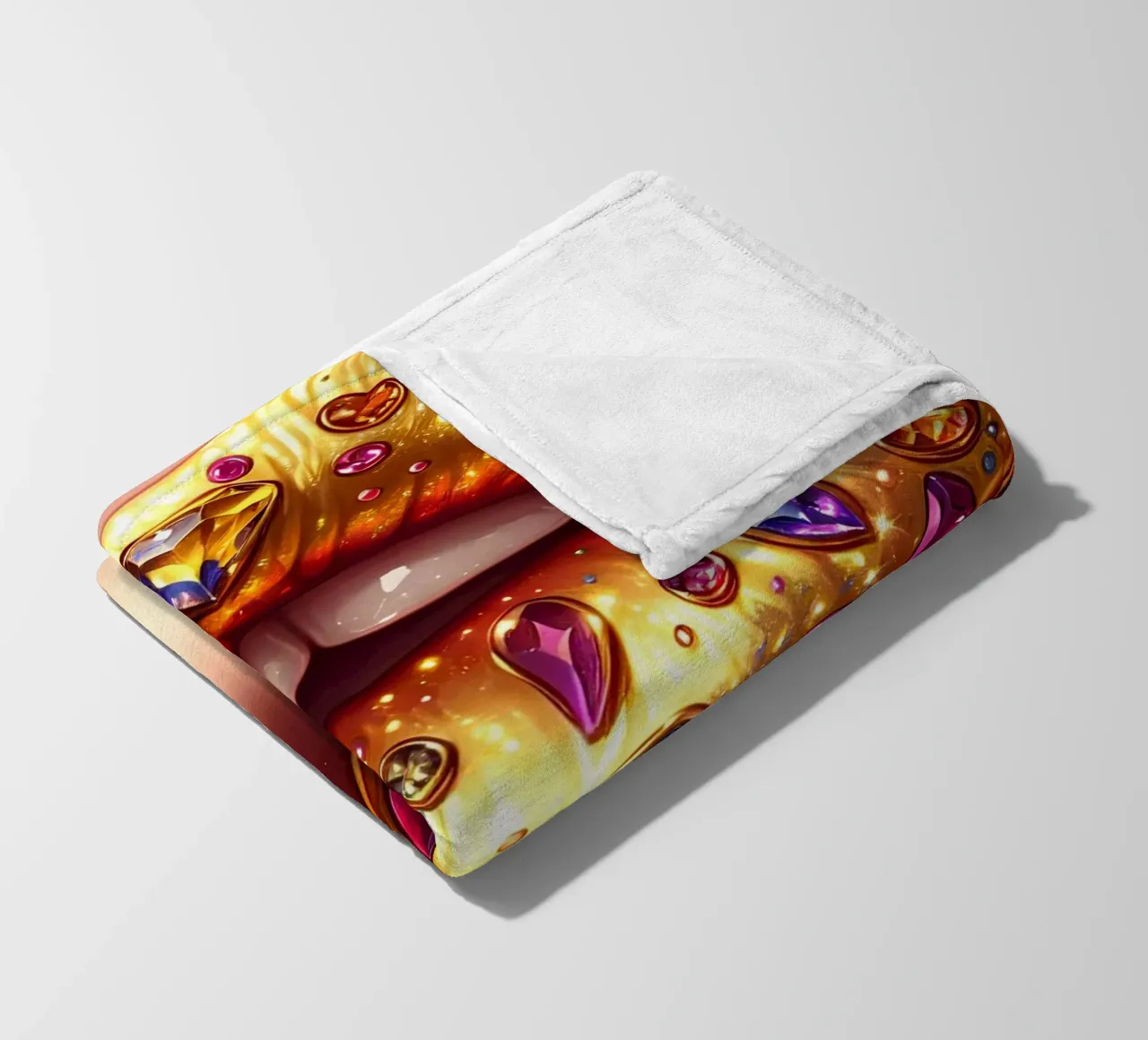 JEWELLED DRIPPING LIPS fleece blanket by ARTOMATIC