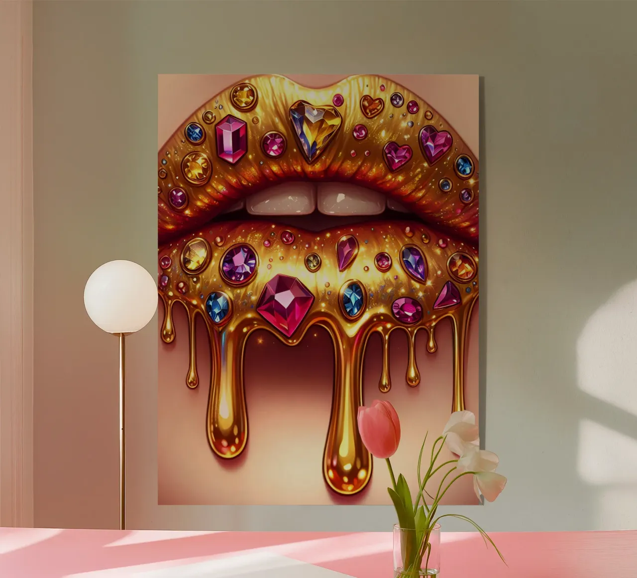 LABIOS GOTEANTES DE JOYAS metacrilato de ARTOMATIC