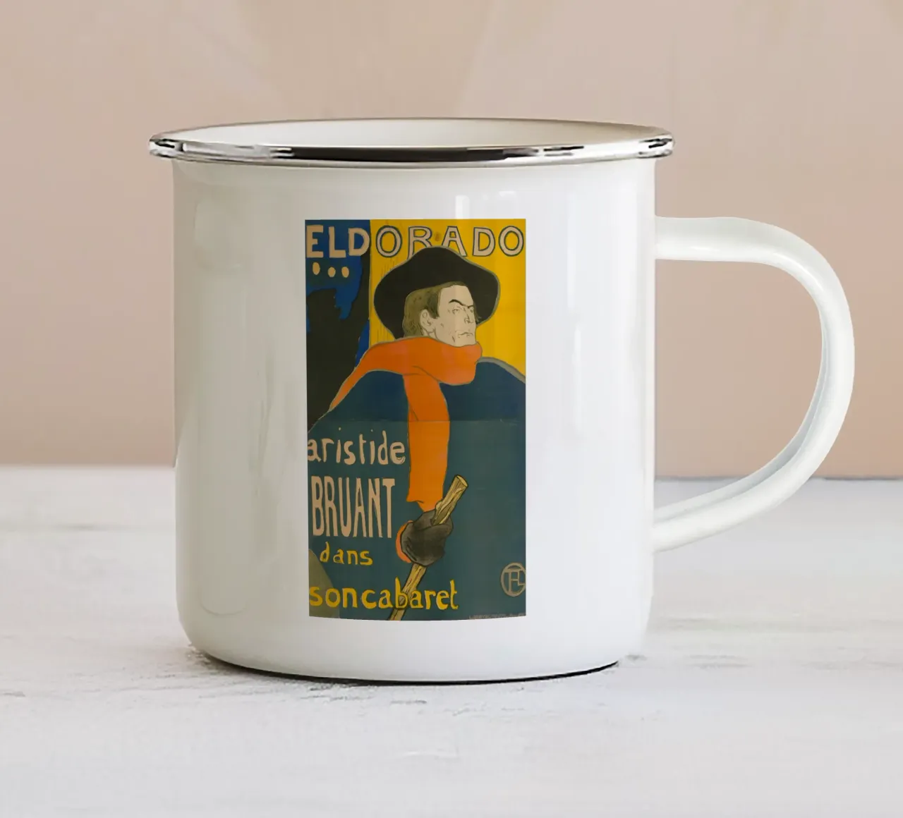 Henri de Toulouse-Lautrec - Eldorado: Aristide Bruant tazza in smalto da Timeless Artworks