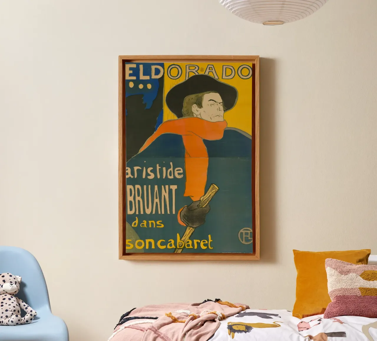 Henri de Toulouse-Lautrec - Eldorado: Aristide Bruant tela con Cornice a cassetta da Timeless Artworks
