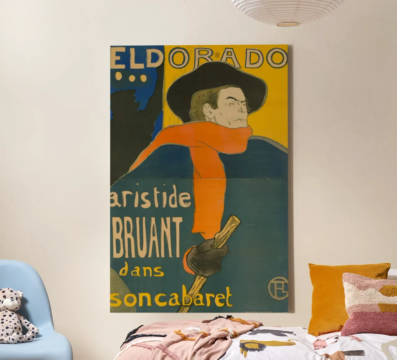 Henri de Toulouse-Lautrec - Eldorado: Aristide Bruant tela con Cornice a cassetta da Timeless Artworks
