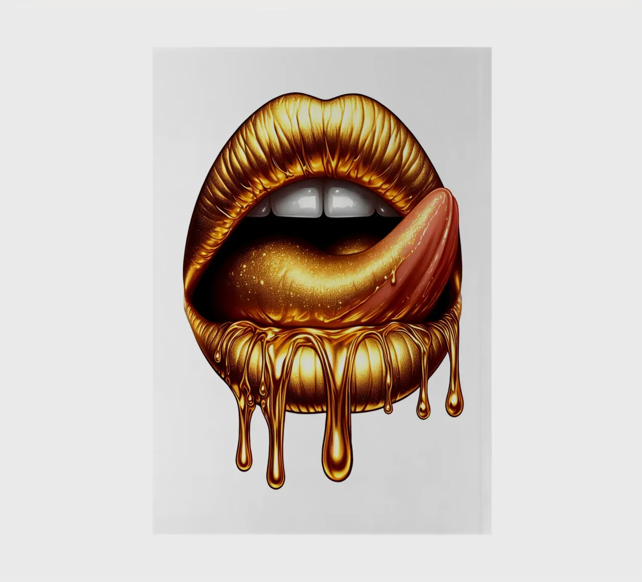 GOLD DRIPPING LIPS notebook by ARTOMATIC