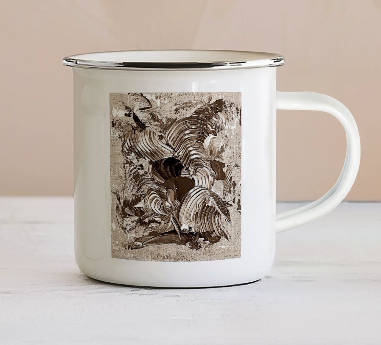 SEPIA 9 tazza in smalto da Thierry Vobmann Abstract painting