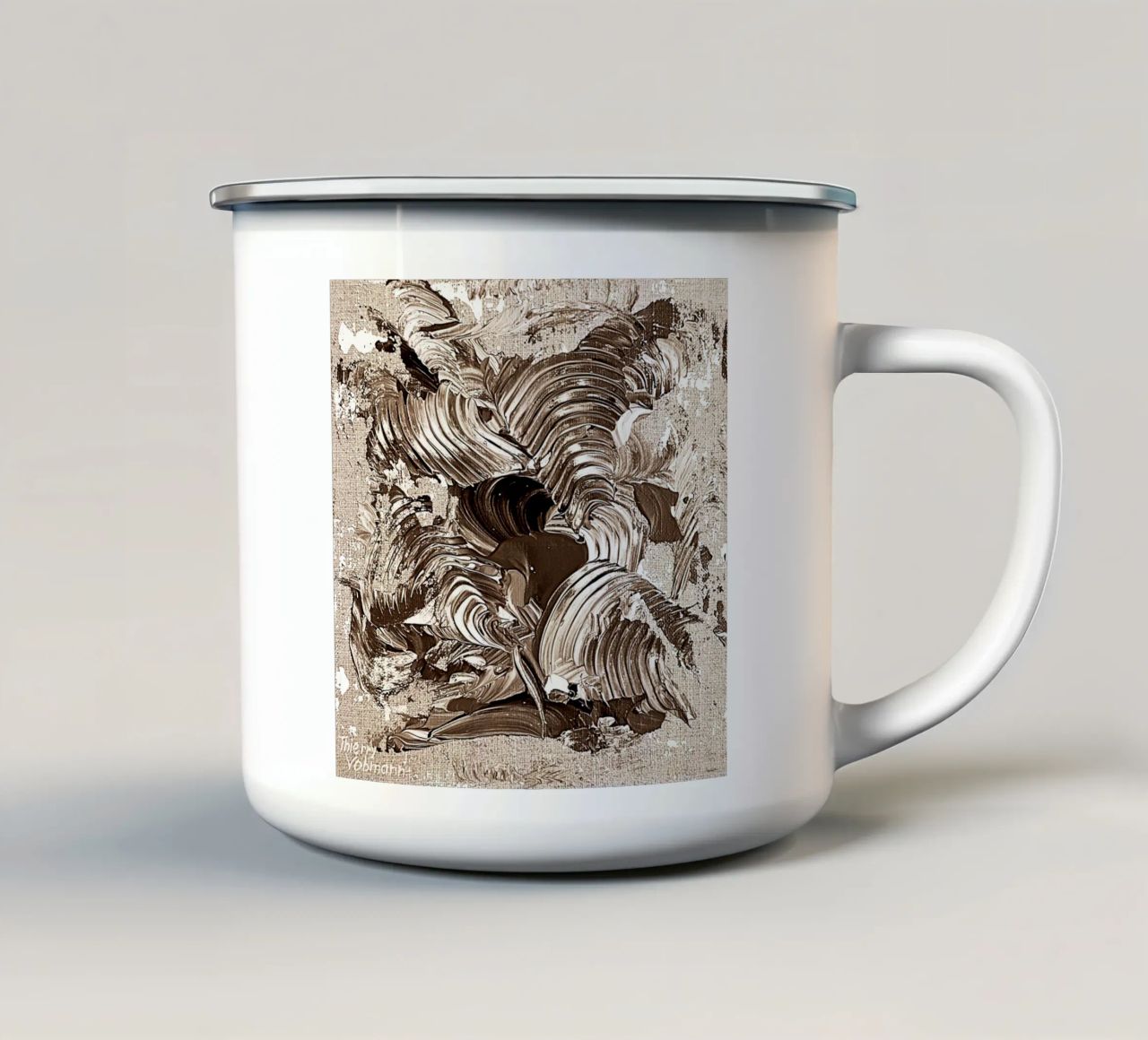 SEPIA 9 tazza in smalto da Thierry Vobmann Abstract painting