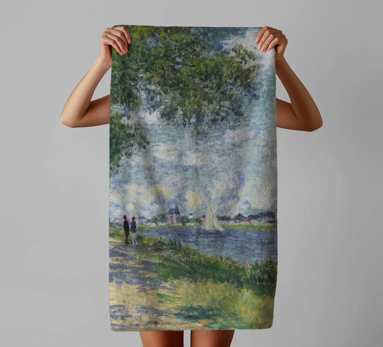 Claude Monet - De Seine badhanddoek van Timeless Artworks