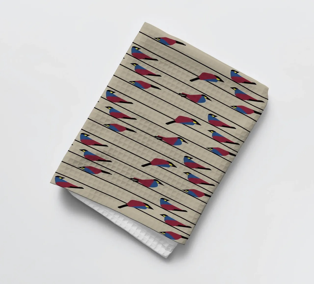 Minimalist Birds on Wires – Modern Geometric Nature Print canovaccio da cucina da Spunk