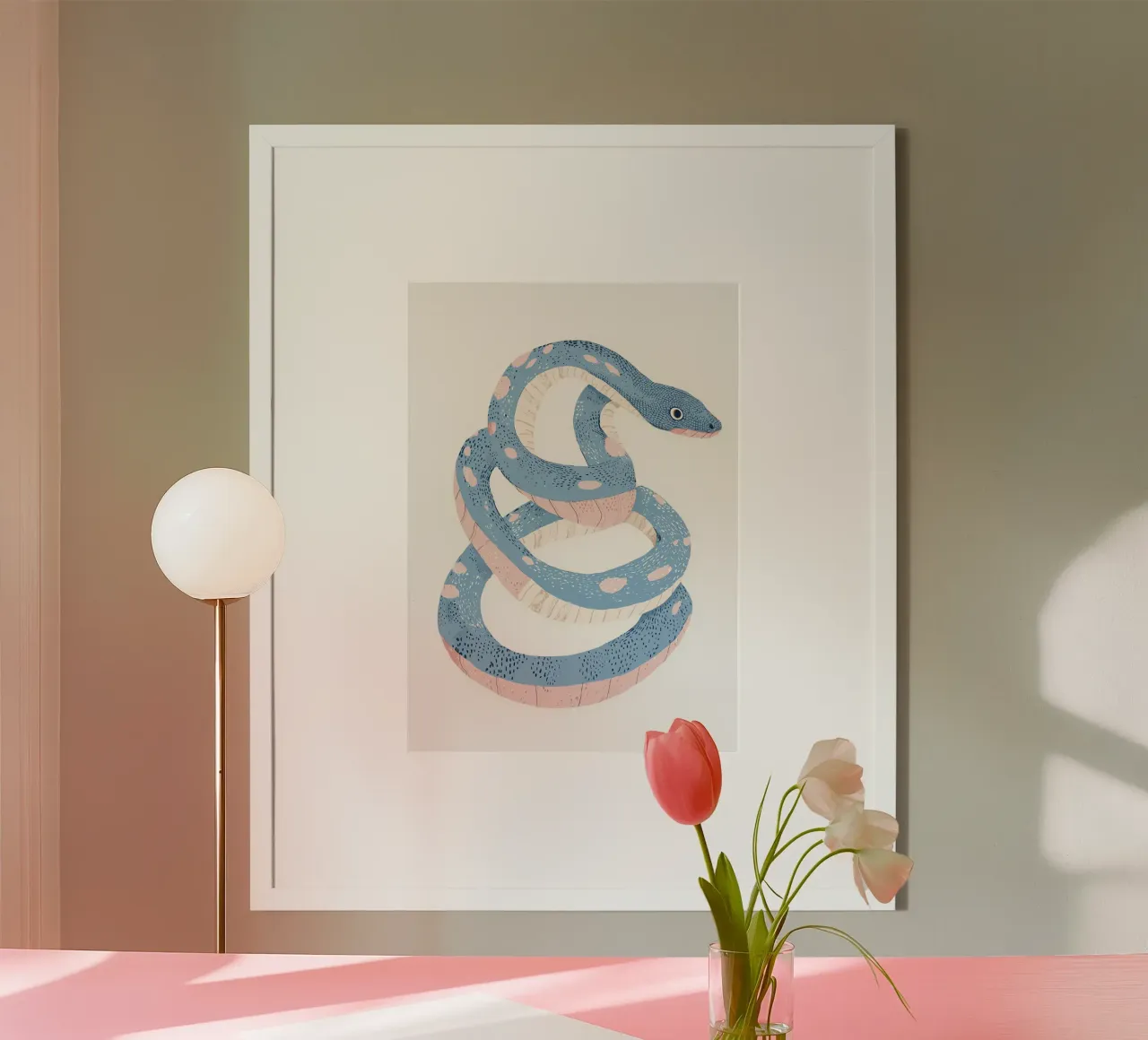 Stampa per cameretta per bambini, poster per cameretta per bambini con rettile serpente poster con telaio in alluminio da Little Lola