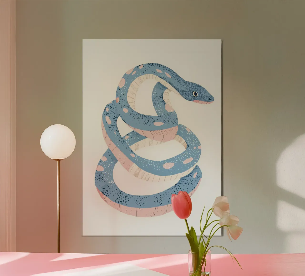 Stampa per cameretta per bambini, poster per cameretta per bambini con rettile serpente poster con telaio in alluminio da Little Lola