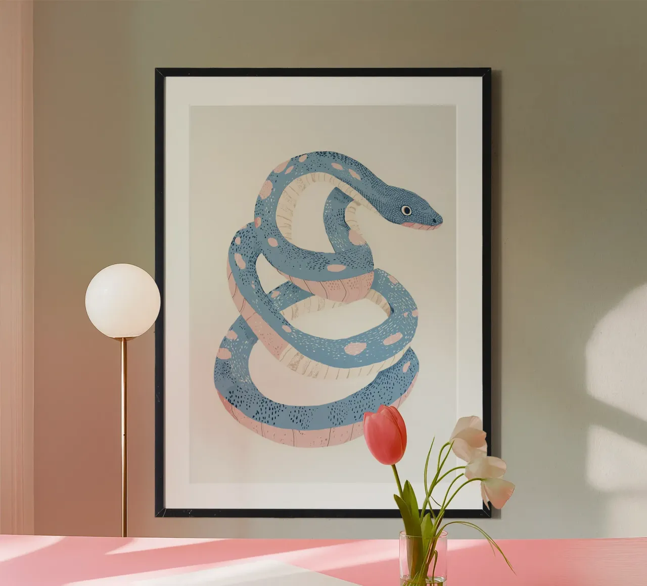 Stampa per cameretta per bambini, poster per cameretta per bambini con rettile serpente poster con telaio in alluminio da Little Lola
