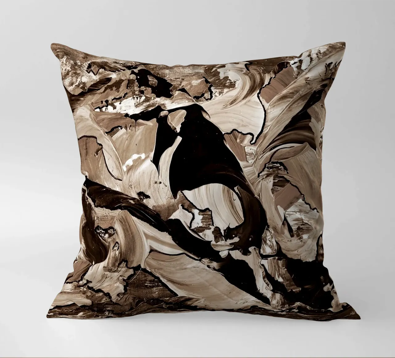 SEPIA 10 cuscino da Thierry Vobmann Abstract painting
