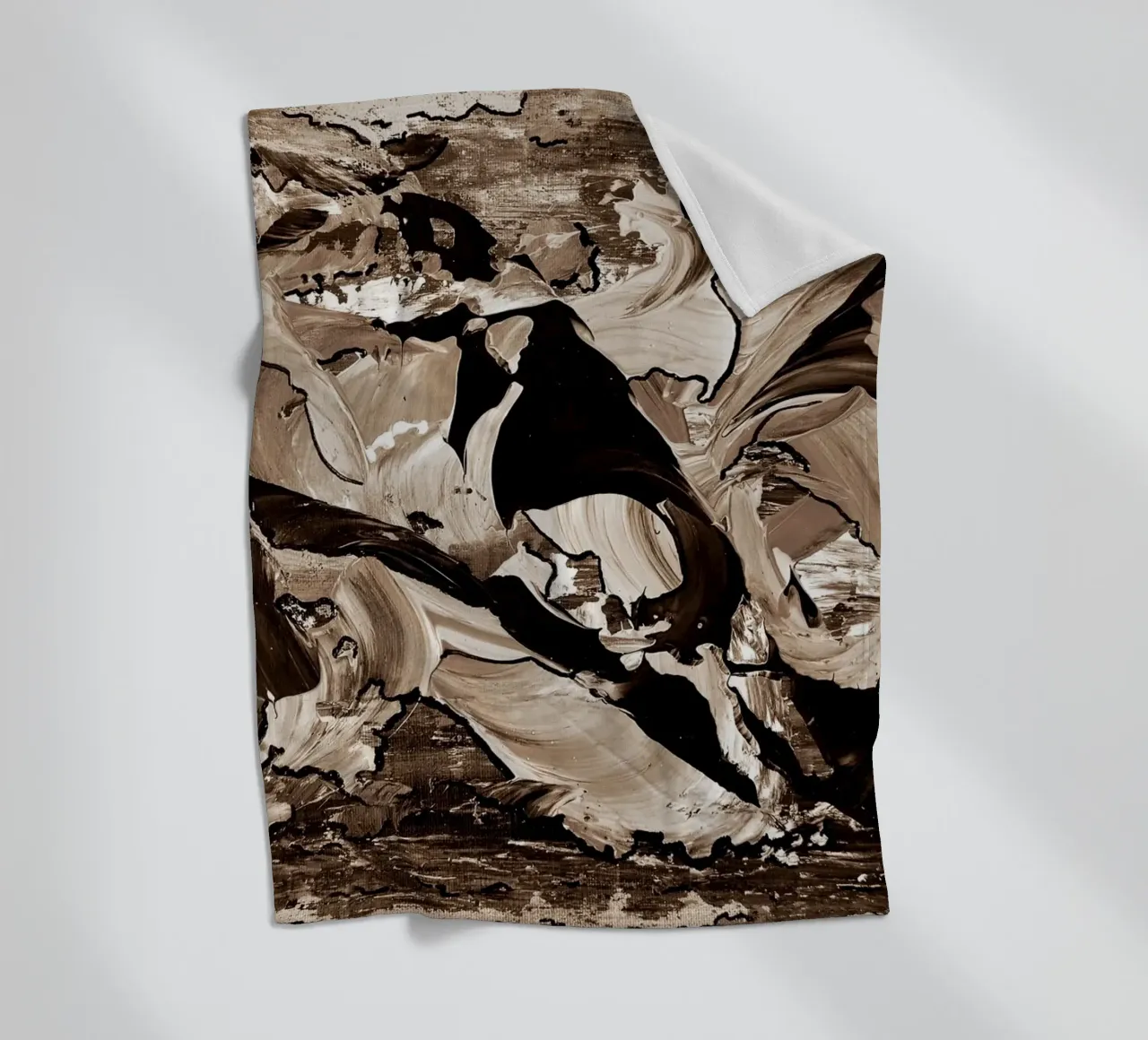 SEPIA 10 fleece blanket by Thierry Vobmann Abstract painting