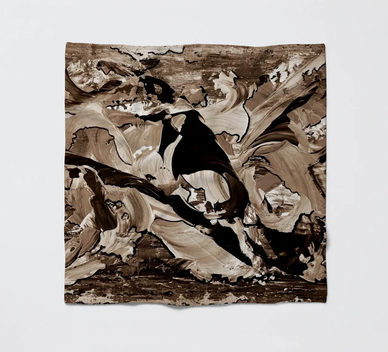 SEPIA 10 fleece blanket by Thierry Vobmann Abstract painting