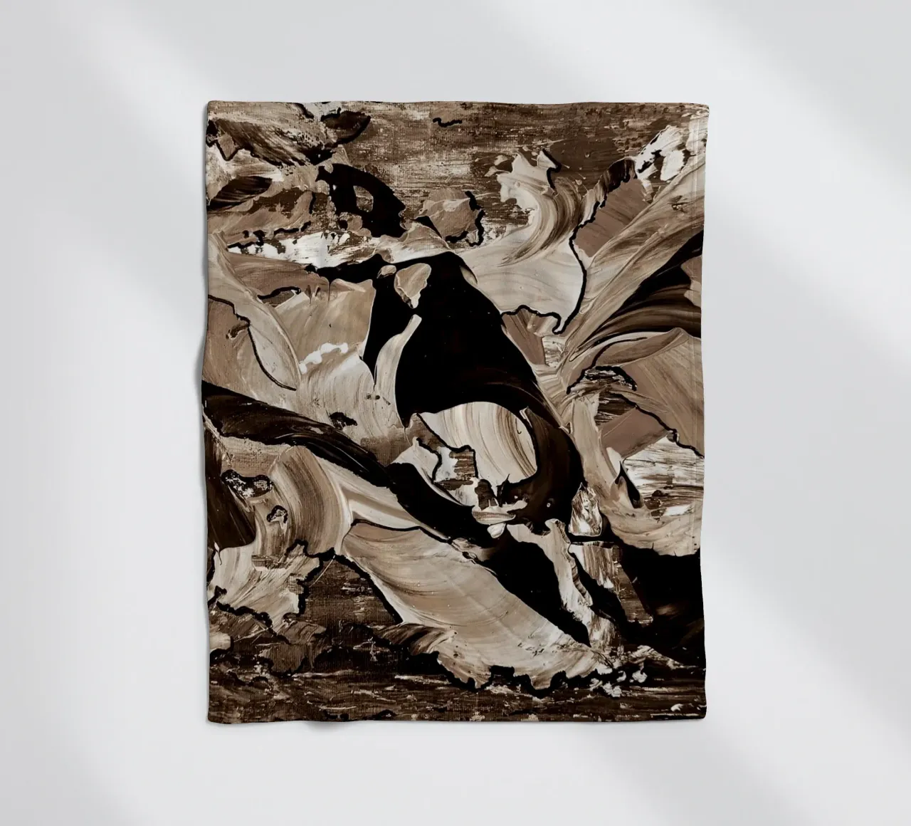 SEPIA 10 fleece blanket by Thierry Vobmann Abstract painting