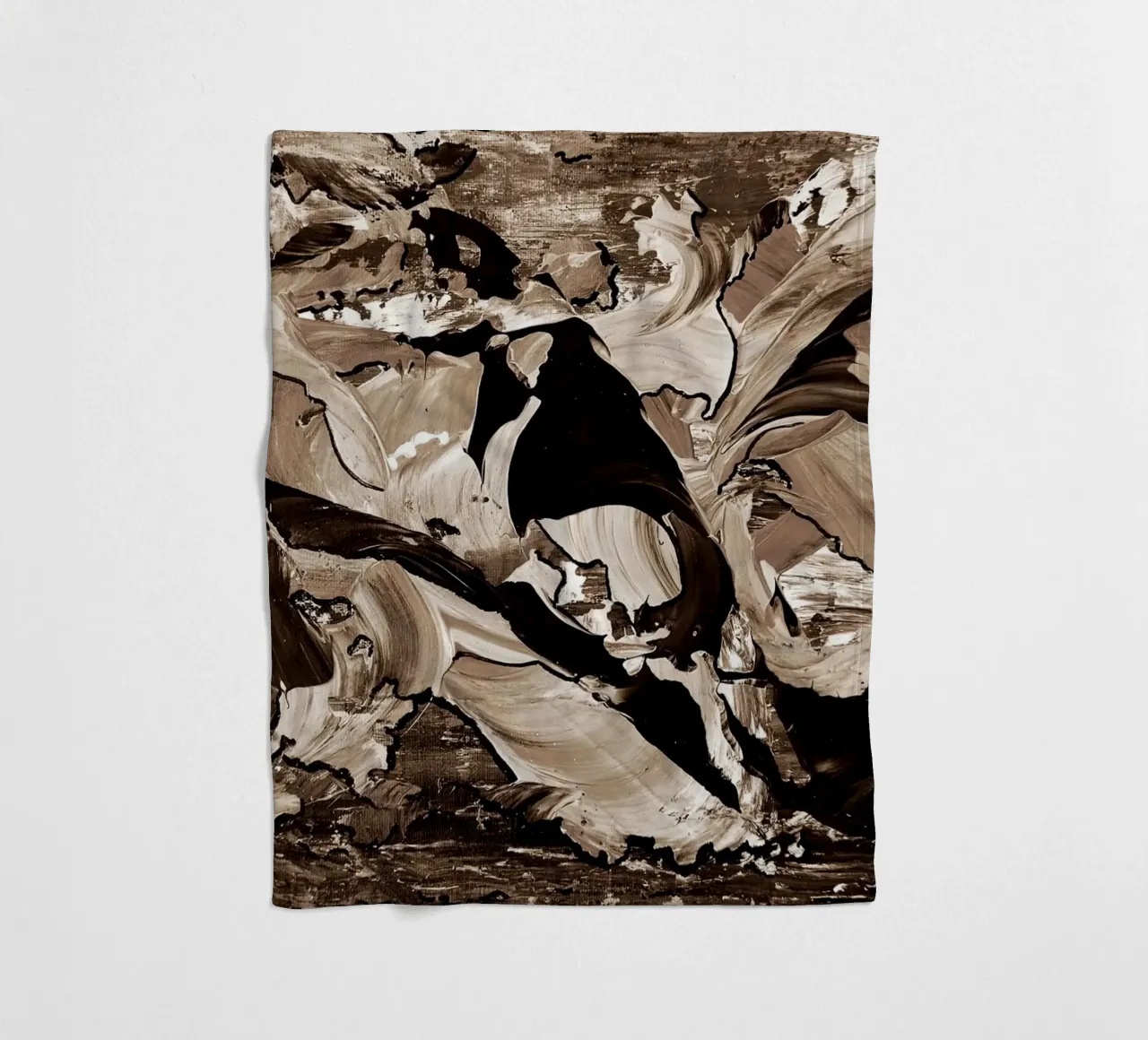 SEPIA 10 fleece blanket by Thierry Vobmann Abstract painting