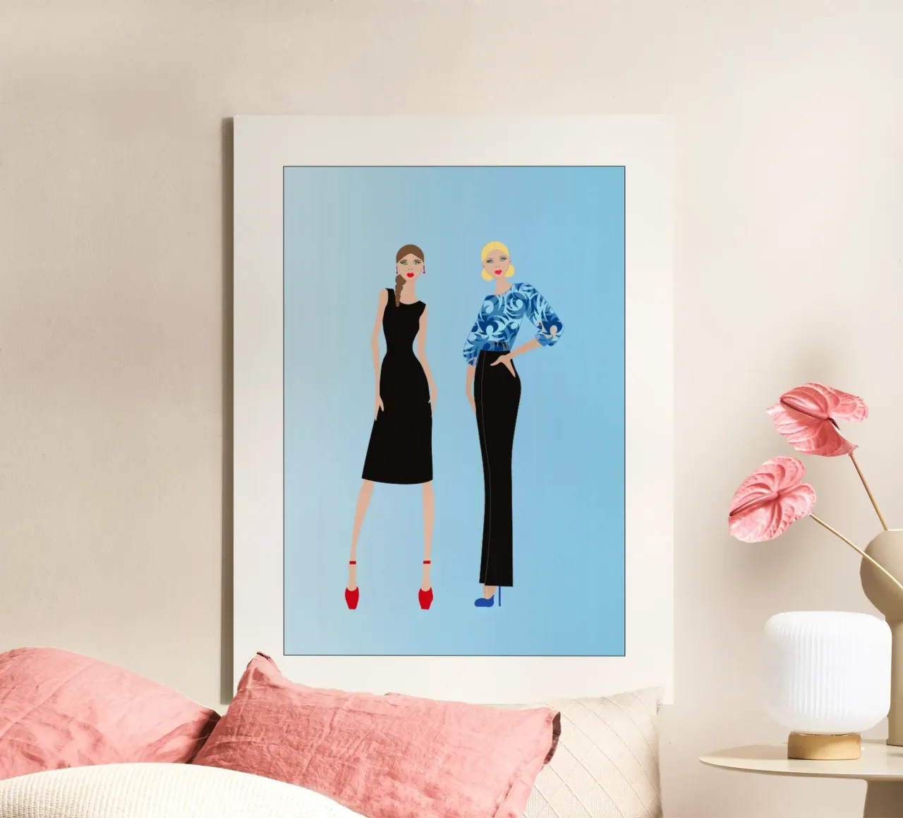 Blauw canvas met Baklijst van SunflowerDE