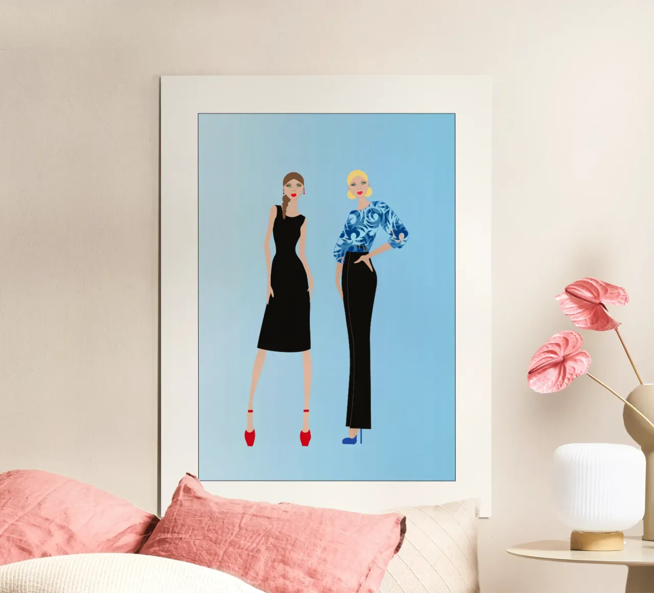 Blu poster con telaio in legno da SunflowerDE