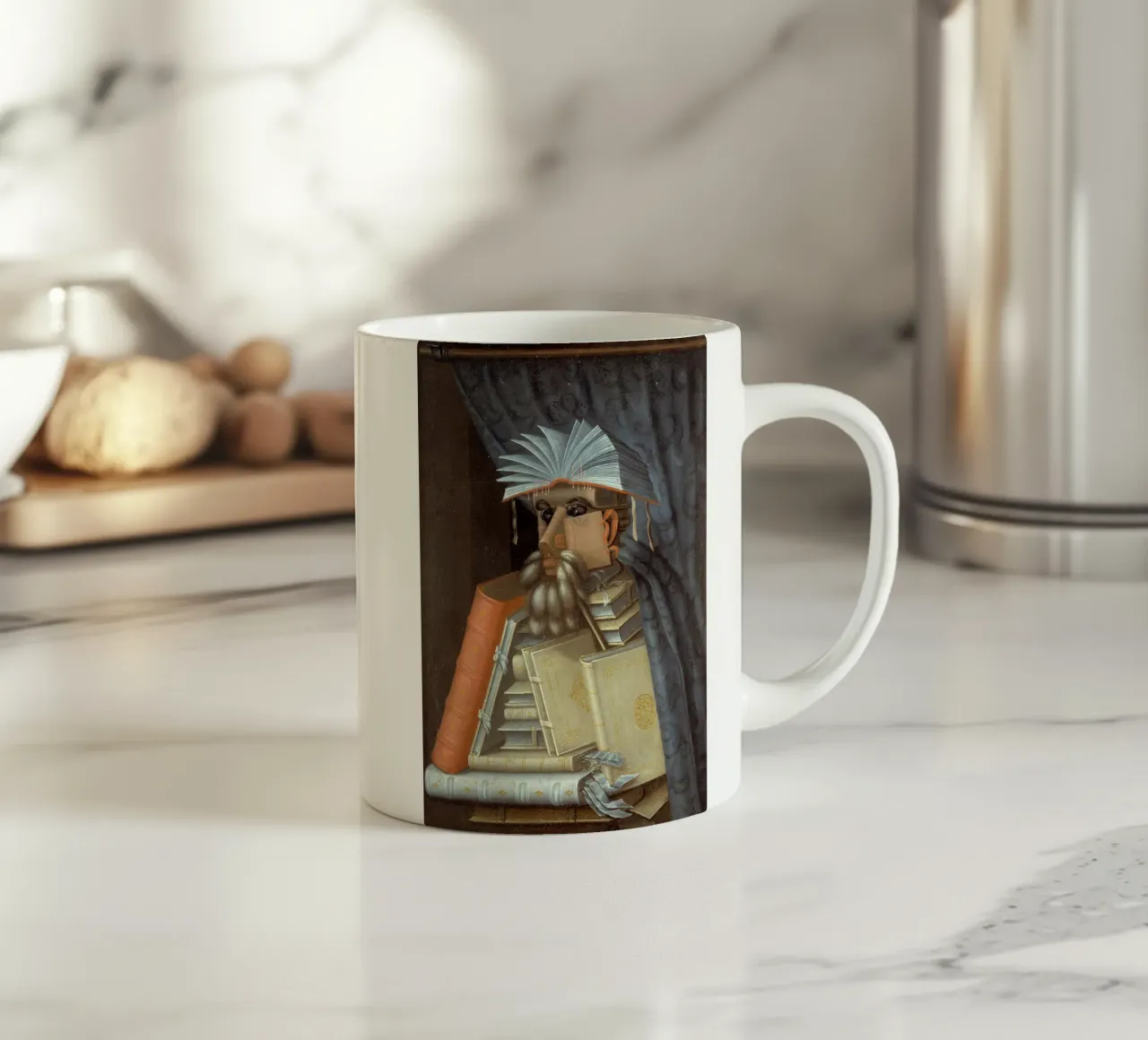 Giuseppe Arcimboldo - The librarian tazza in ceramica da Timeless Artworks