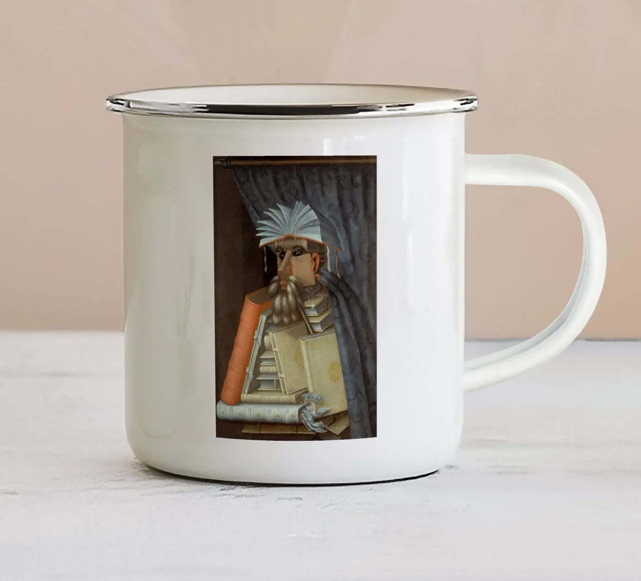 Giuseppe Arcimboldo - The librarian tazza in smalto da Timeless Artworks