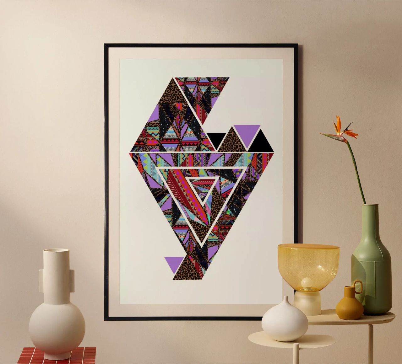 Retro Kaleido poster con marco de plástico de Vasare Nar