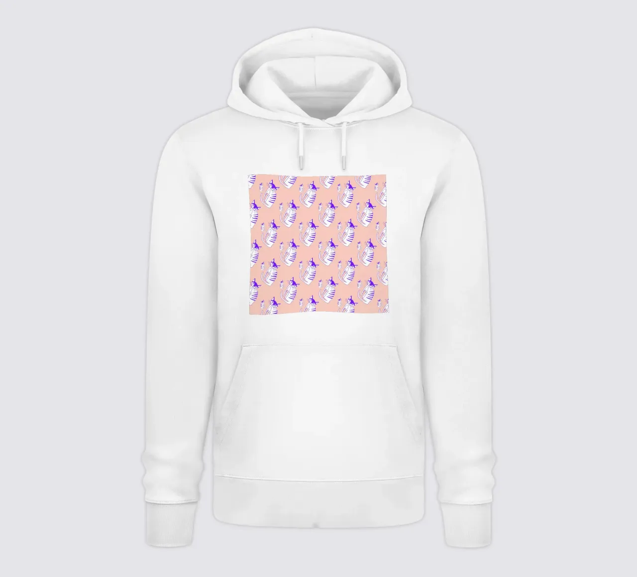 Cat Peach Pattern felpa con cappuccio da Vasare Nar