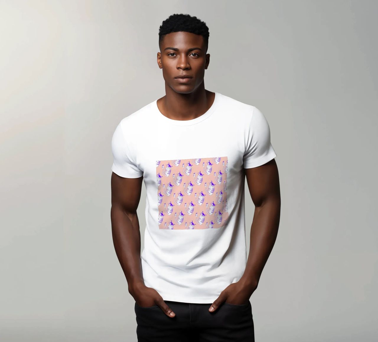 Cat Peach Pattern t-shirt da Vasare Nar