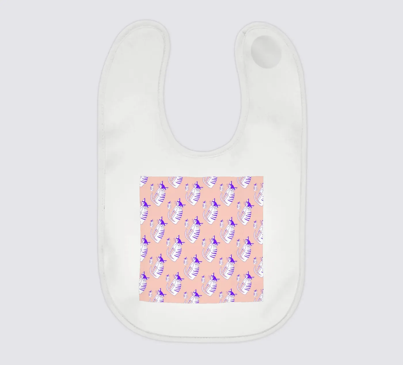 Cat Peach Pattern baby slabbetje van Vasare Nar