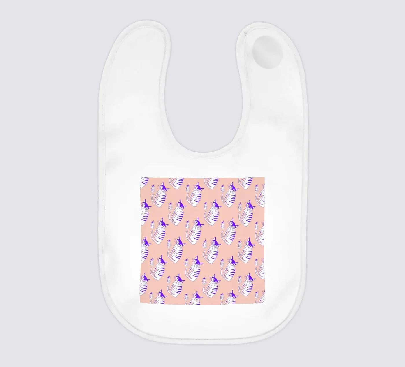 Cat Peach Pattern baby slabbetje van Vasare Nar