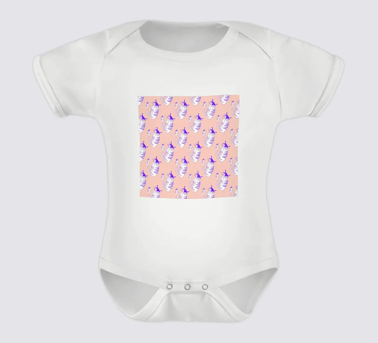 Cat Peach Pattern body neonato maniche corte da Vasare Nar