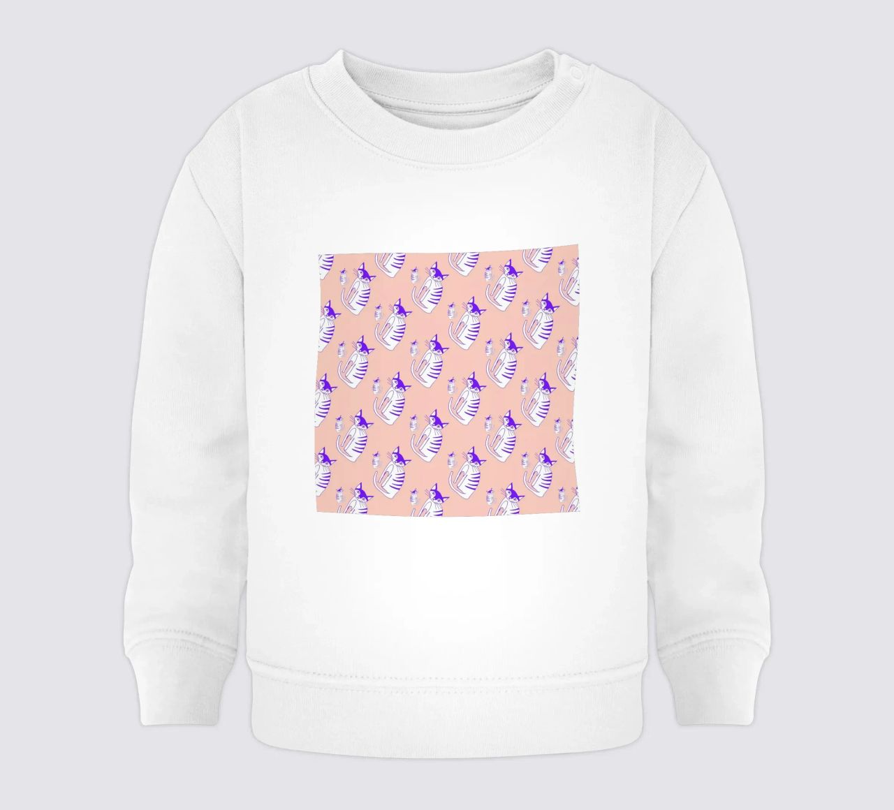 Cat Peach Pattern felpa neonato da Vasare Nar