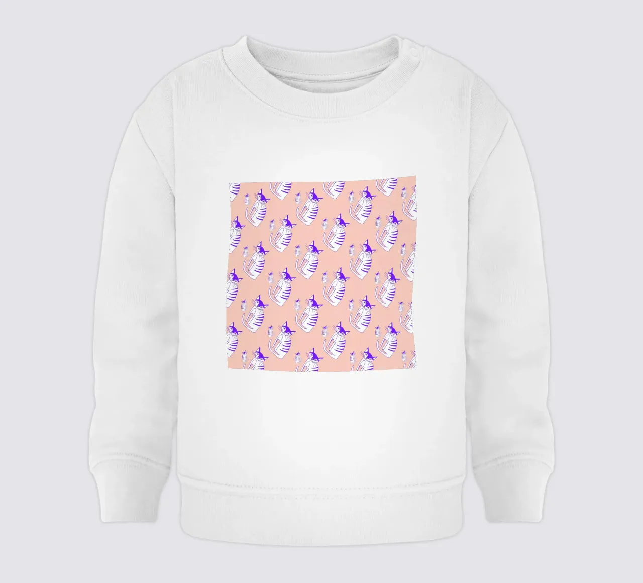 Cat Peach Pattern felpa neonato da Vasare Nar