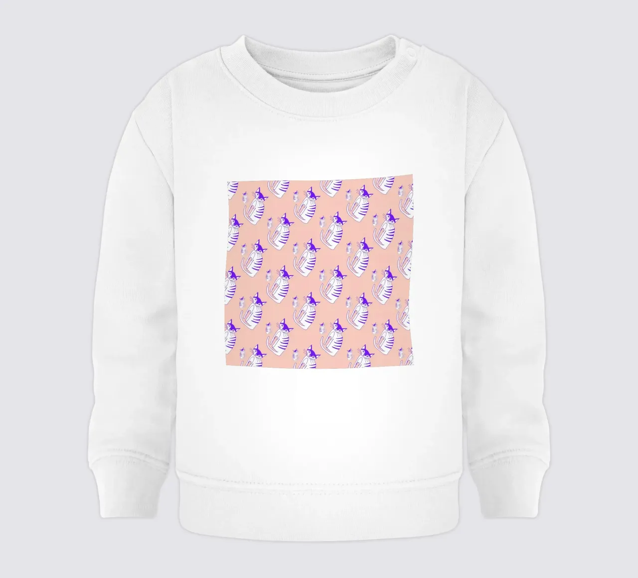 Cat Peach Pattern Baby Sweatshirt von Vasare Nar