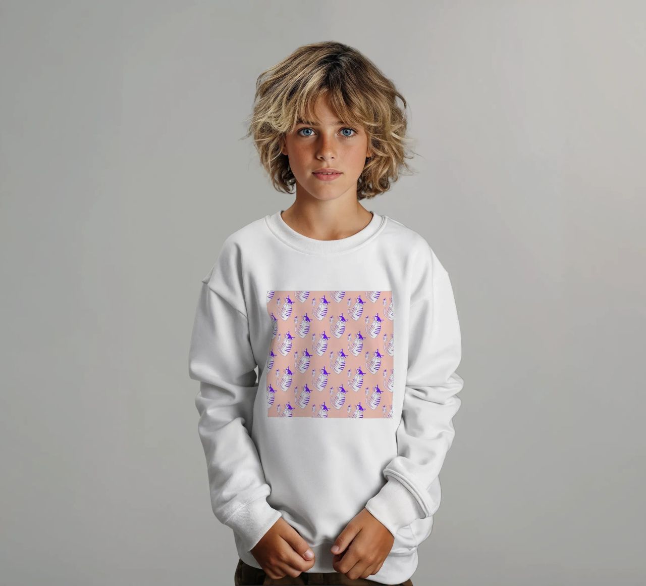 Cat Peach Pattern felpa bambino da Vasare Nar