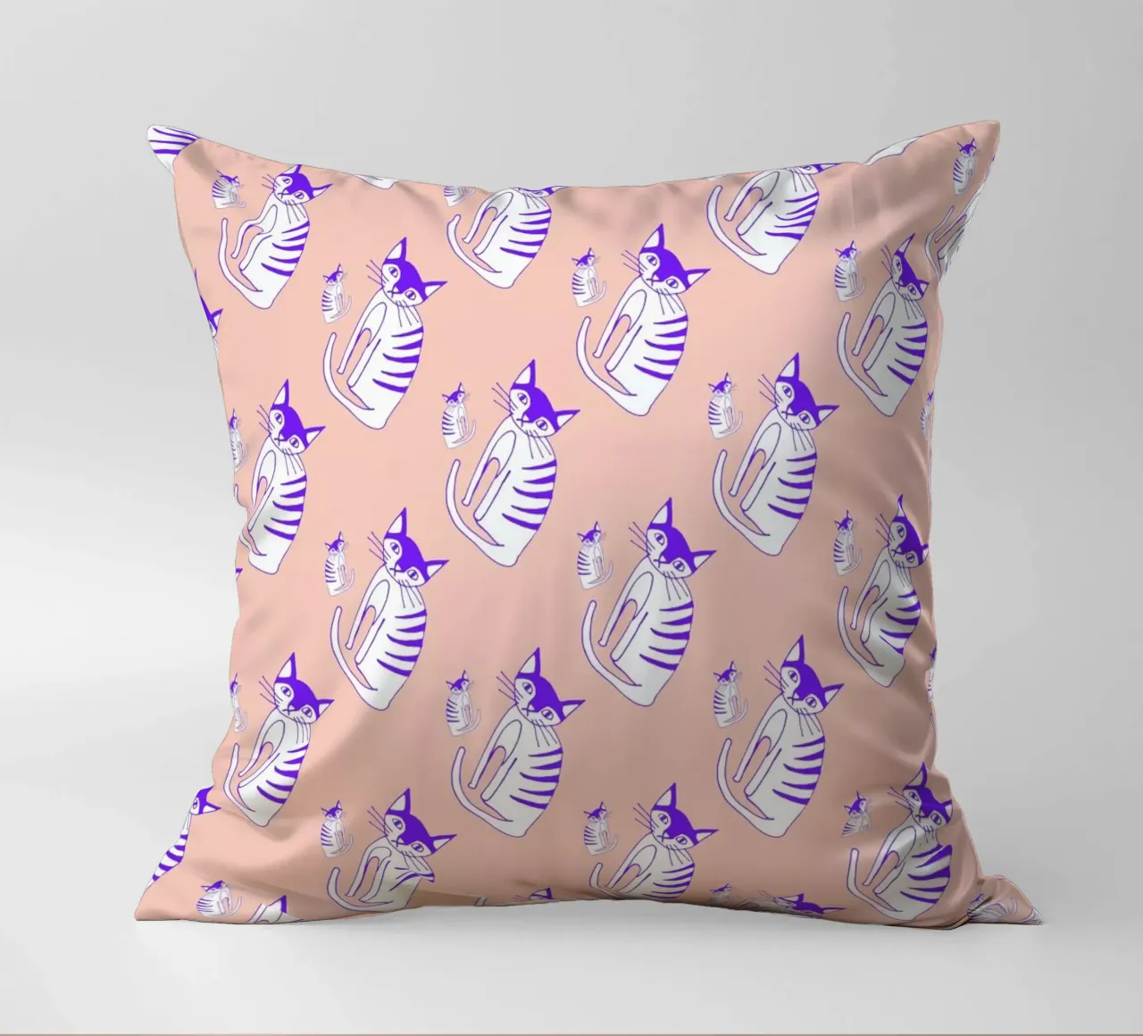 Cat Peach Pattern cuscino da Vasare Nar