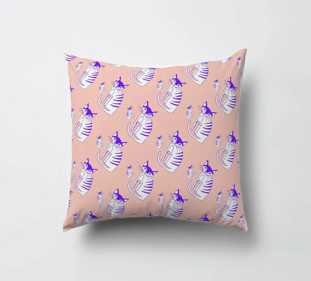 Cat Peach Pattern cuscino da Vasare Nar