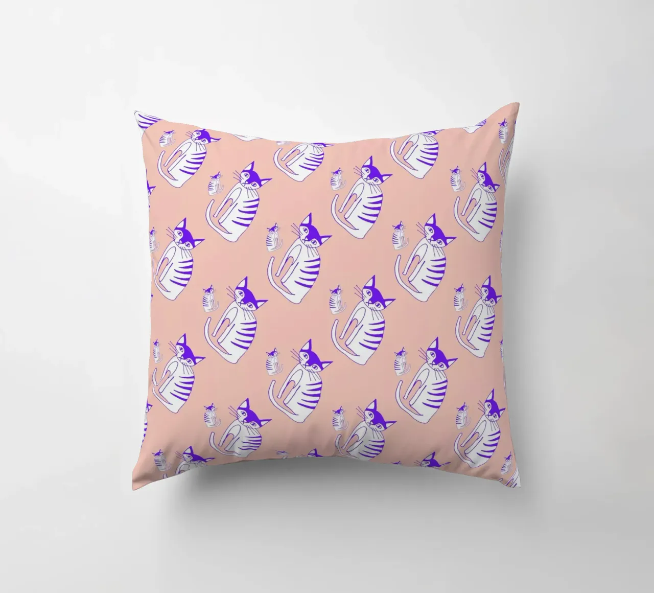 Cat Peach Pattern cuscino da Vasare Nar