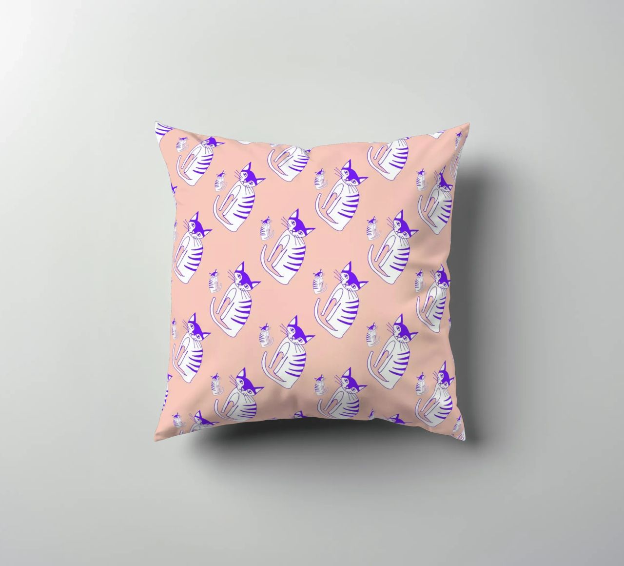Cat Peach Pattern cuscino da Vasare Nar
