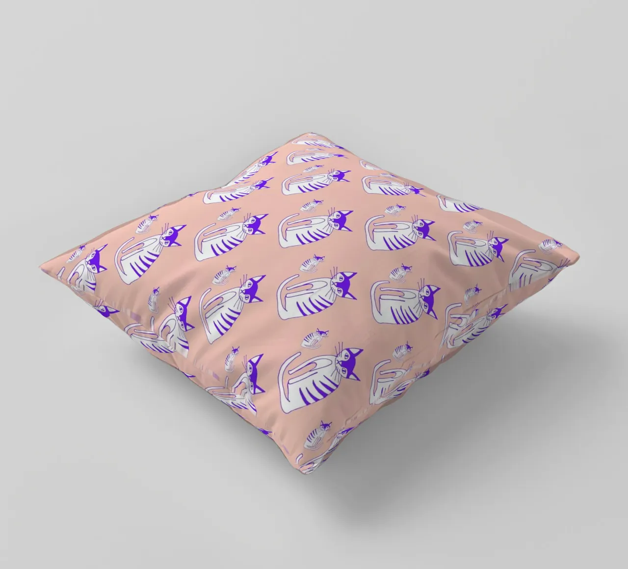 Cat Peach Pattern cuscino da Vasare Nar