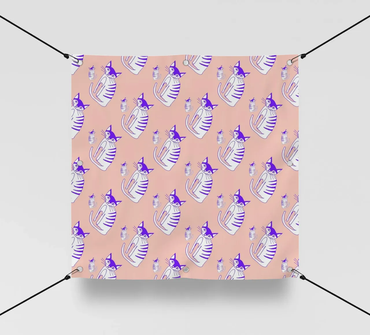 Cat Peach Pattern telo in pvc da Vasare Nar