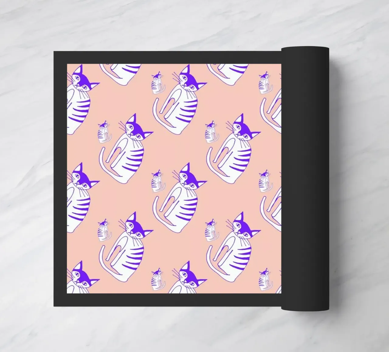 Cat Peach Pattern doormat by Vasare Nar