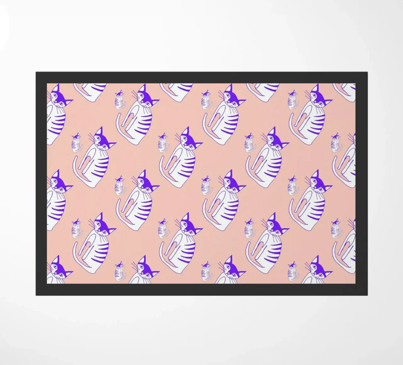 Cat Peach Pattern Fußmatte von Vasare Nar