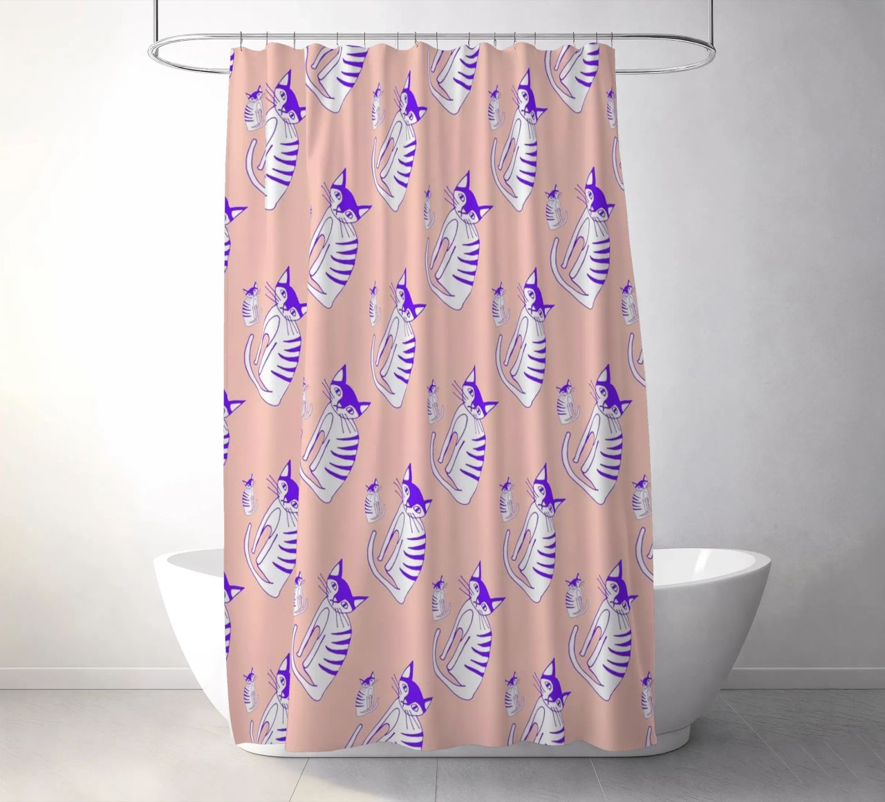 Cat Peach Pattern tenda da doccia da Vasare Nar