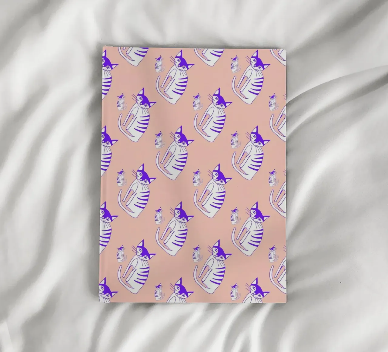 Cat Peach Pattern notebook by Vasare Nar