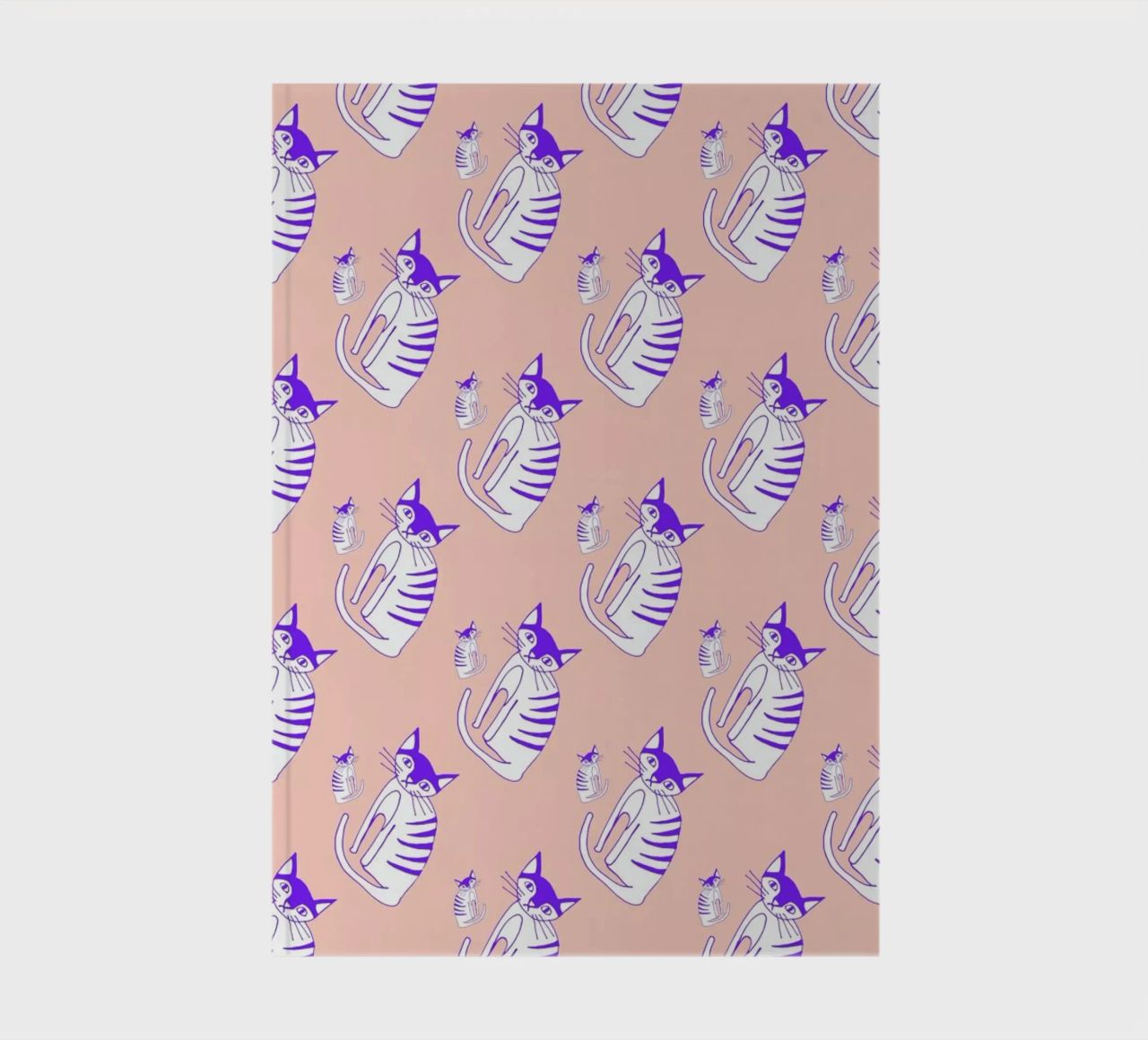Cat Peach Pattern notebook by Vasare Nar