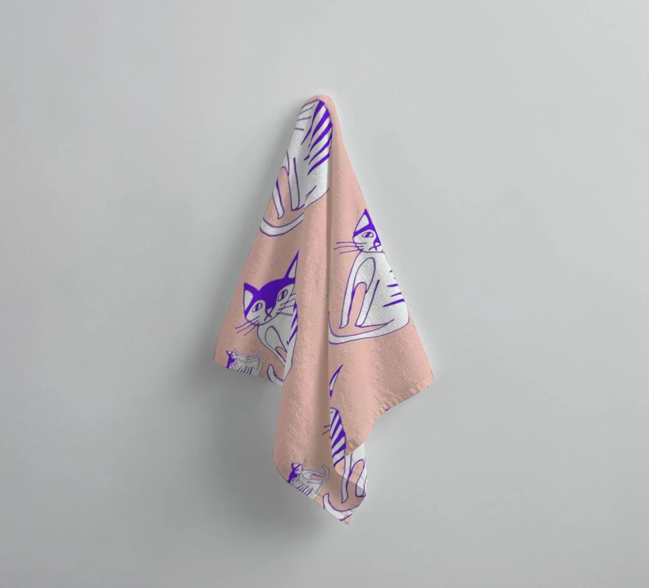 Cat Peach Pattern asciugamano da bagno da Vasare Nar