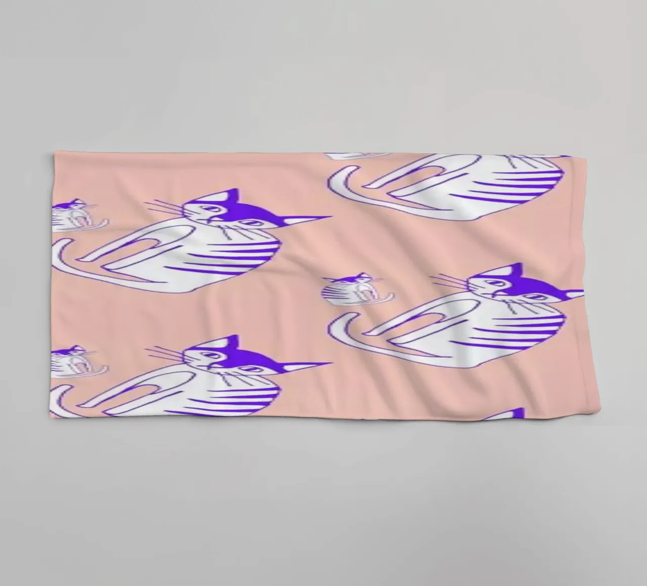 Cat Peach Pattern towel by Vasare Nar